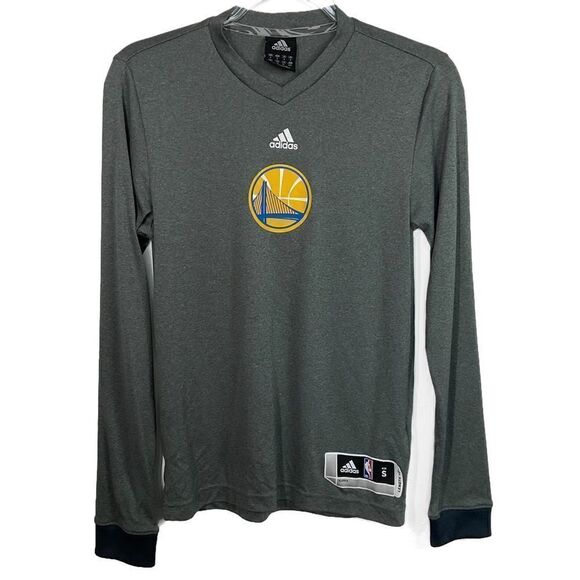 Adidas Heathered Gray Golden State Warriors Long Sleeve Top Small - Picture 7 of 7